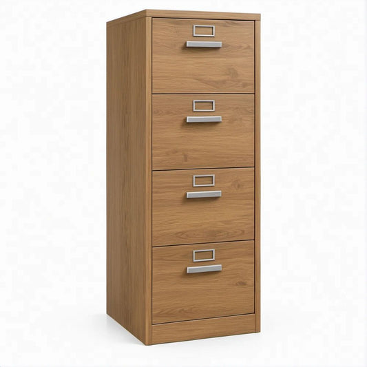 Cassettiera alta a 4 cassetti in rovere naturale 45 x 40 x 120 cm