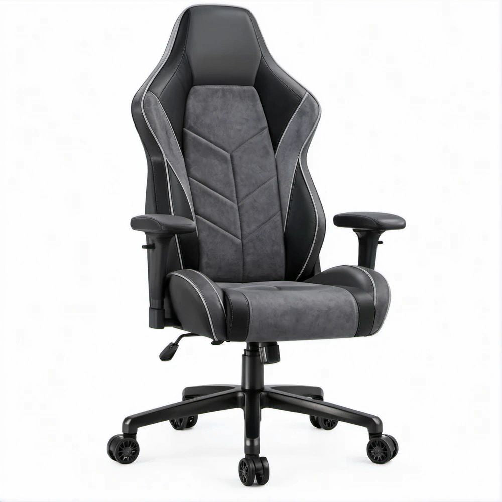 Sedia Gaming Ergonomica Reclinabile Grigio/Nero in PVC e Microfibra, 66 x 70 x 120-130 cm