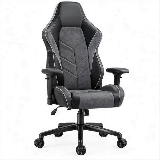 Sedia Gaming Ergonomica Reclinabile Grigio/Nero in PVC e Microfibra, 66 x 70 x 120-130 cm