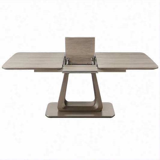 Tavolo da pranzo allungabile rettangolare effetto rovere grigio tortora 120-160 x 80 x 76 cm